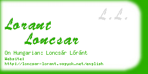 lorant loncsar business card